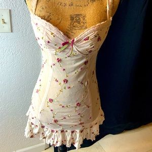 Beautiful mesh lingerie with flower detail